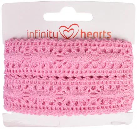Infinity Hearts Spitzenband Polyester 25mm 09 Rosa - 5m