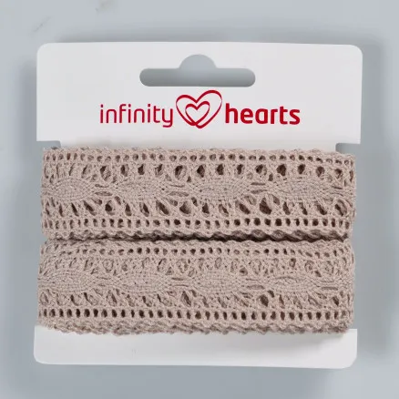 Infinity Hearts Spitzenband Polyester 25mm 3 Sand - 5m