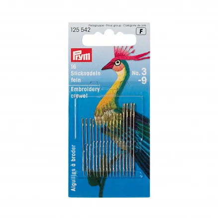 Prym Sticknadeln Stahl Silber 0,60x35mm Größe 9 - 16 Stk.