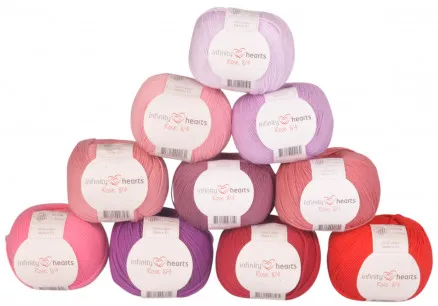 Infinity Hearts Rose 8/4 Garnpaket 22 Rosa und Rottöne - 10 Stk - Rosa und Rottöne