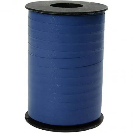Geschenkband, blau, B: 10 mm, matt, 250 m/ 1 Rolle.