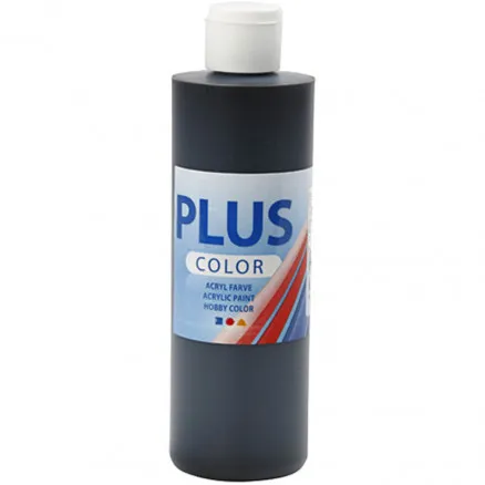 Plus Color Bastelfarbe, schwarz, 250 ml/ 1 Fl.