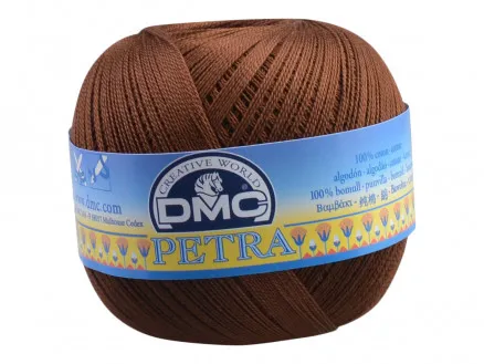 DMC Petra Nr. 8 Häkelgarn Unicolor 5938 Braun