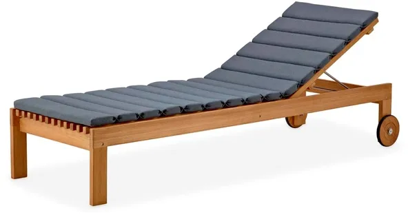 Cane-Line Amaze Sonnenliege mit Kissen - Teak mit grauem Kissen